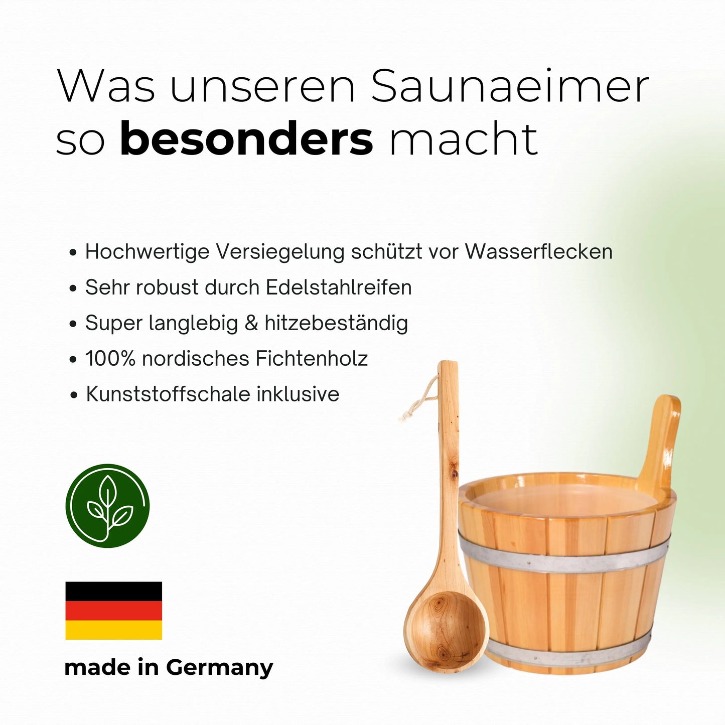 Saunaeimer/Saunakübel Set mit Saunakelle - Wellow Sauna