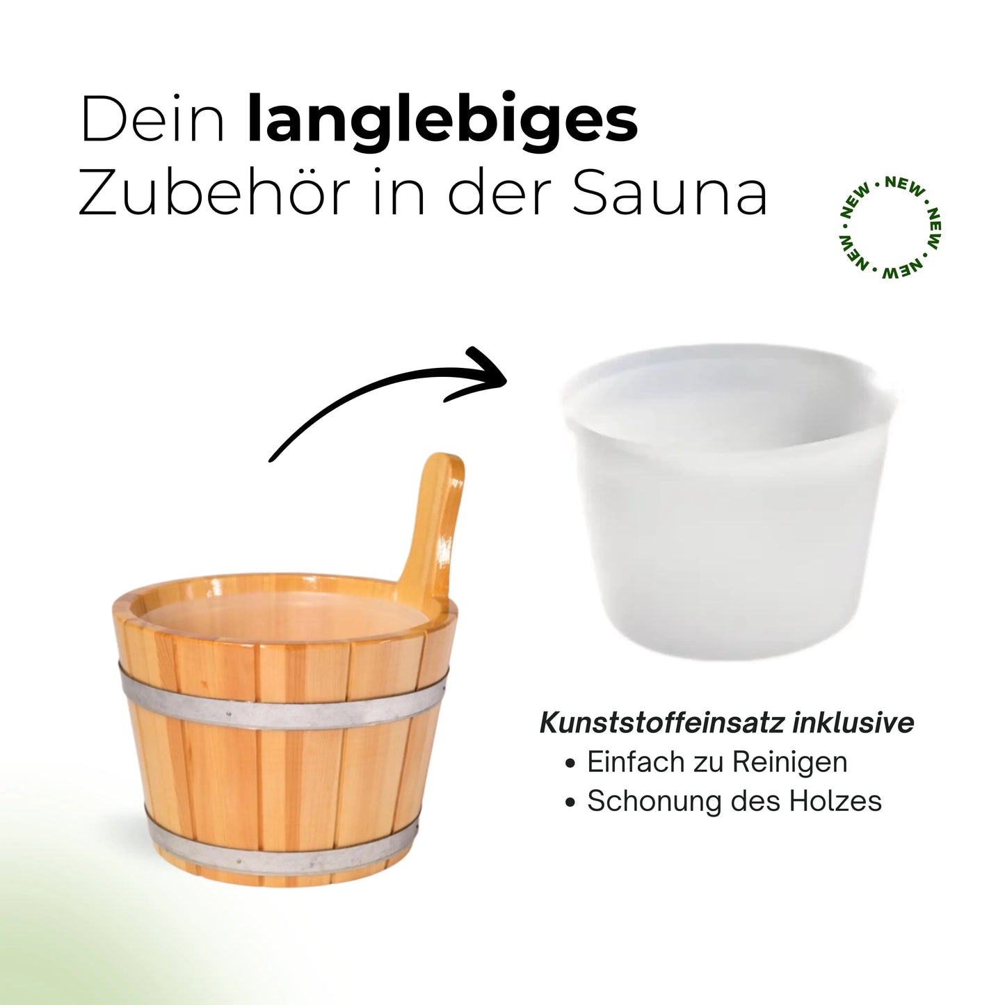 Saunaeimer/Saunakübel Set mit Saunakelle - Wellow Sauna