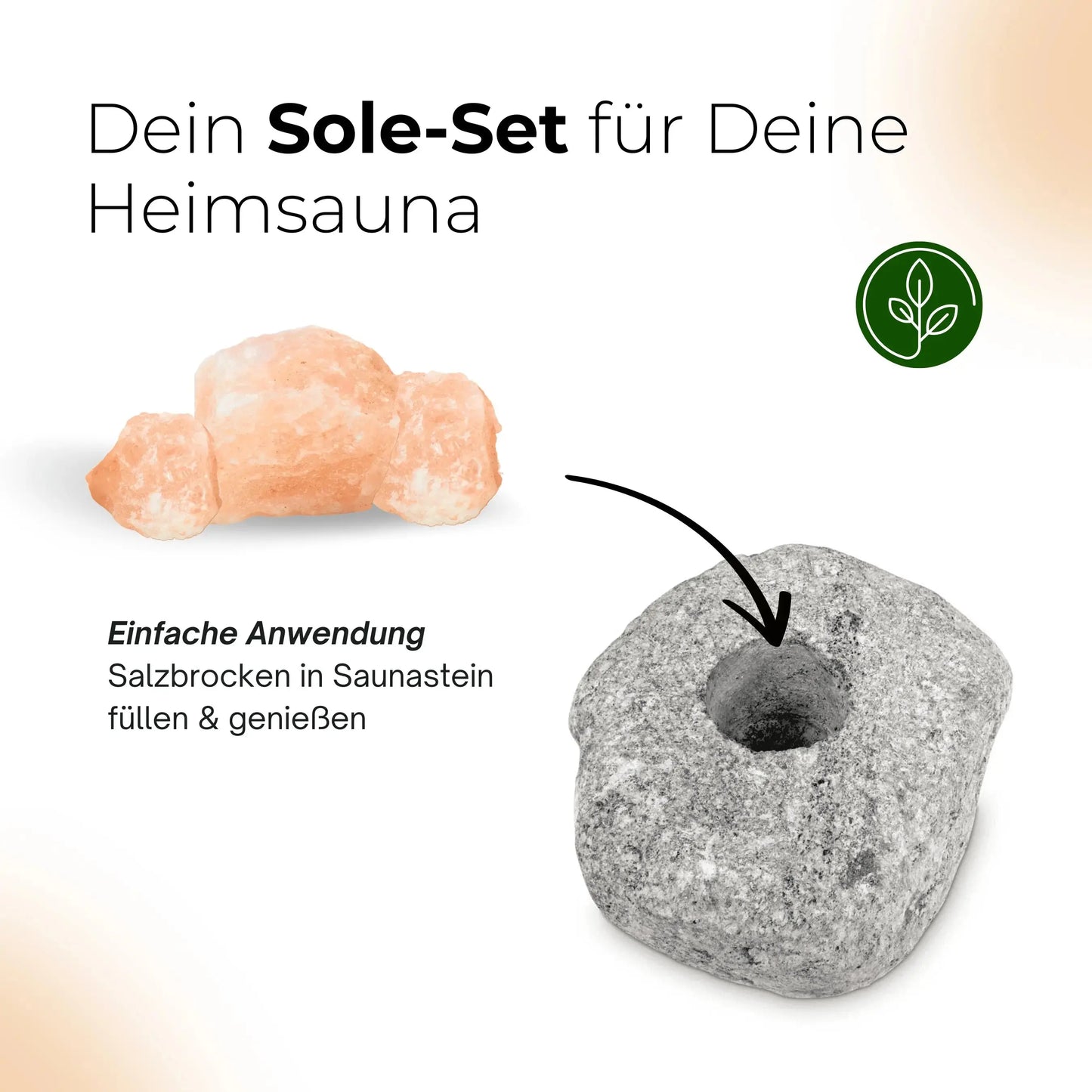 Sole-Set Saunaset Salzkristalle + Spezial-Saunastein Dampfstein - Wellow Sauna