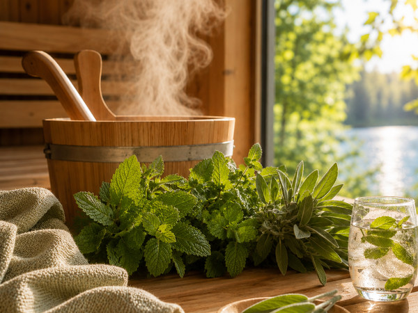 Sommerkräuter im Saunaaufguss: Erfrischend statt schwül.