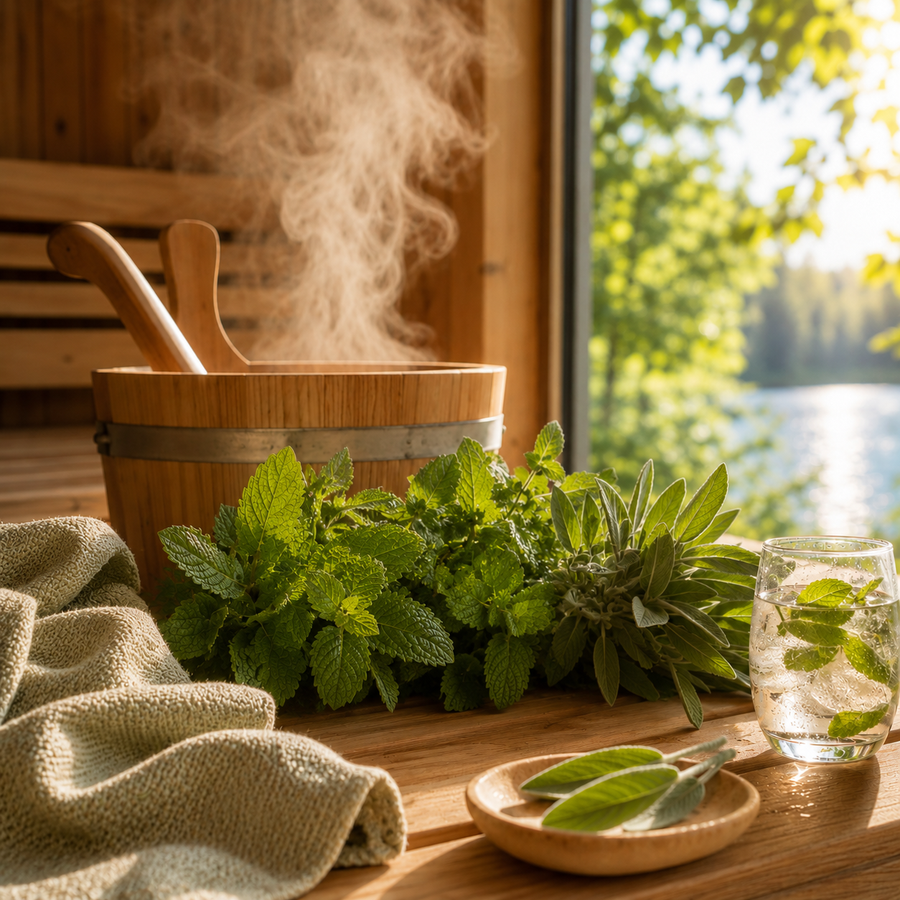 Sommerkräuter im Saunaaufguss: Erfrischend statt schwül.