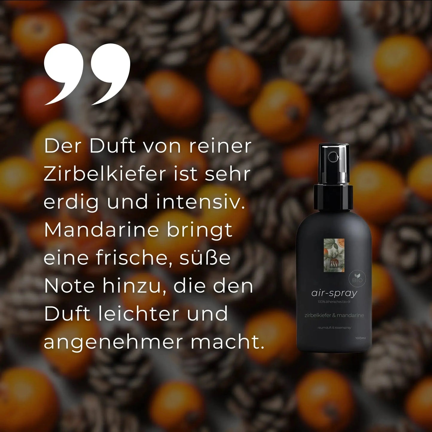 2er-Sparset: Bio-Aromaspray Für Raum & Kissen – Zirbe-Mandarine & Lavendel-Orange