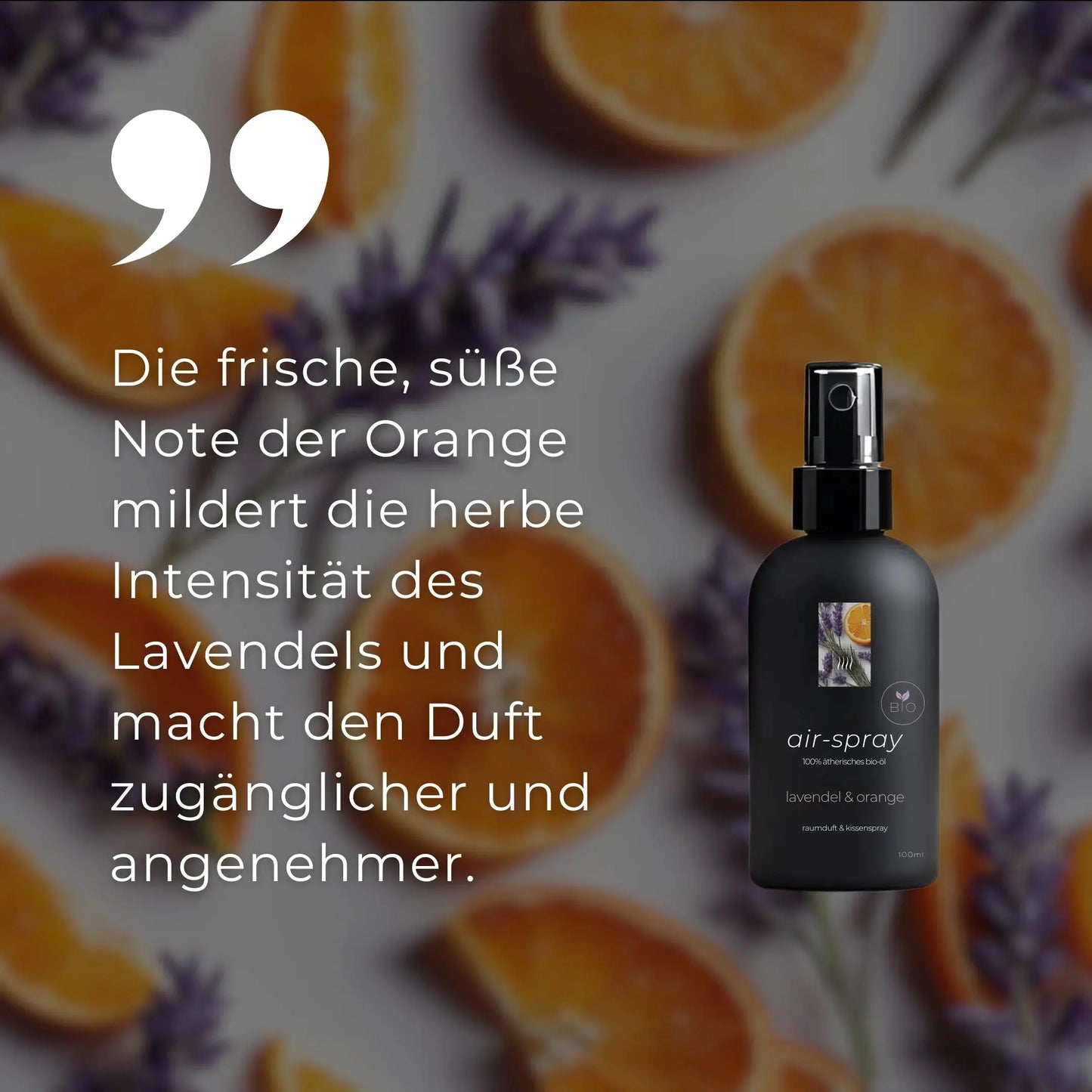 2er-Sparset: Bio-Aromaspray Für Raum & Kissen – Zirbe-Mandarine & Lavendel-Orange