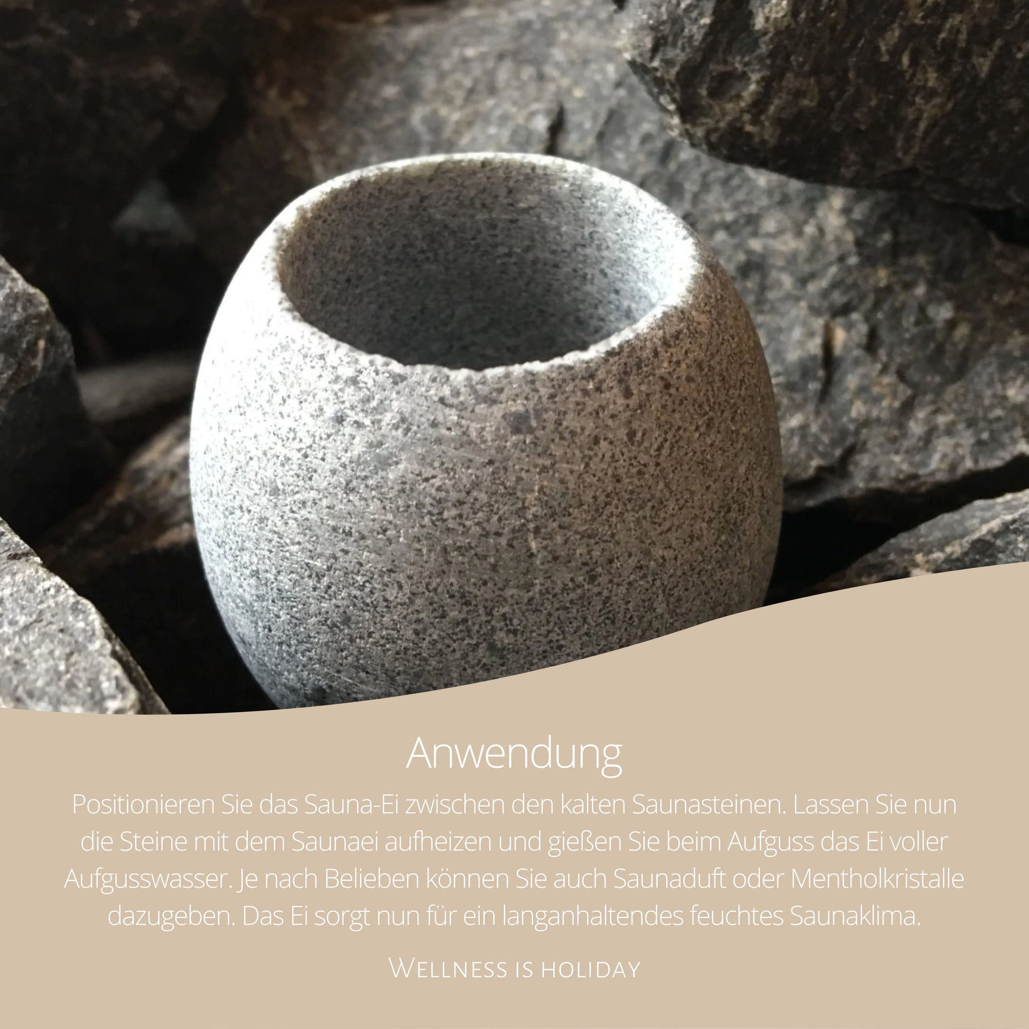 Aromaschale Saunaaufgussstein "Saunaei" - Wellow Sauna