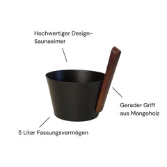 Design-Saunaeimer/Saunakübel Aluminum schwarz - Wellow Sauna