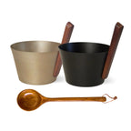 Design-Saunaeimer/Saunakübel Set mit Aufgusskelle - Wellow Sauna