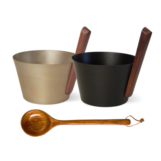 Design-Saunaeimer/Saunakübel Set mit Aufgusskelle - Wellow Sauna