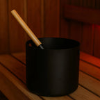 Design-Saunaeimer Set Aluminium schwarz mit Saunakelle - Wellow Sauna