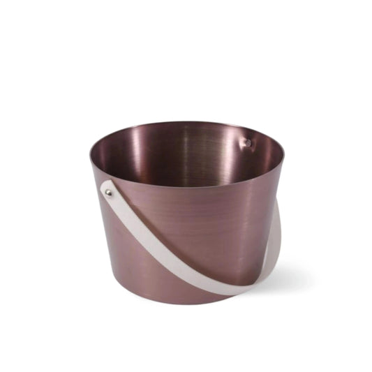 Design-Saunaeimer Set mit Tragegurt lilabraun und Aufgusskelle - Wellow Sauna