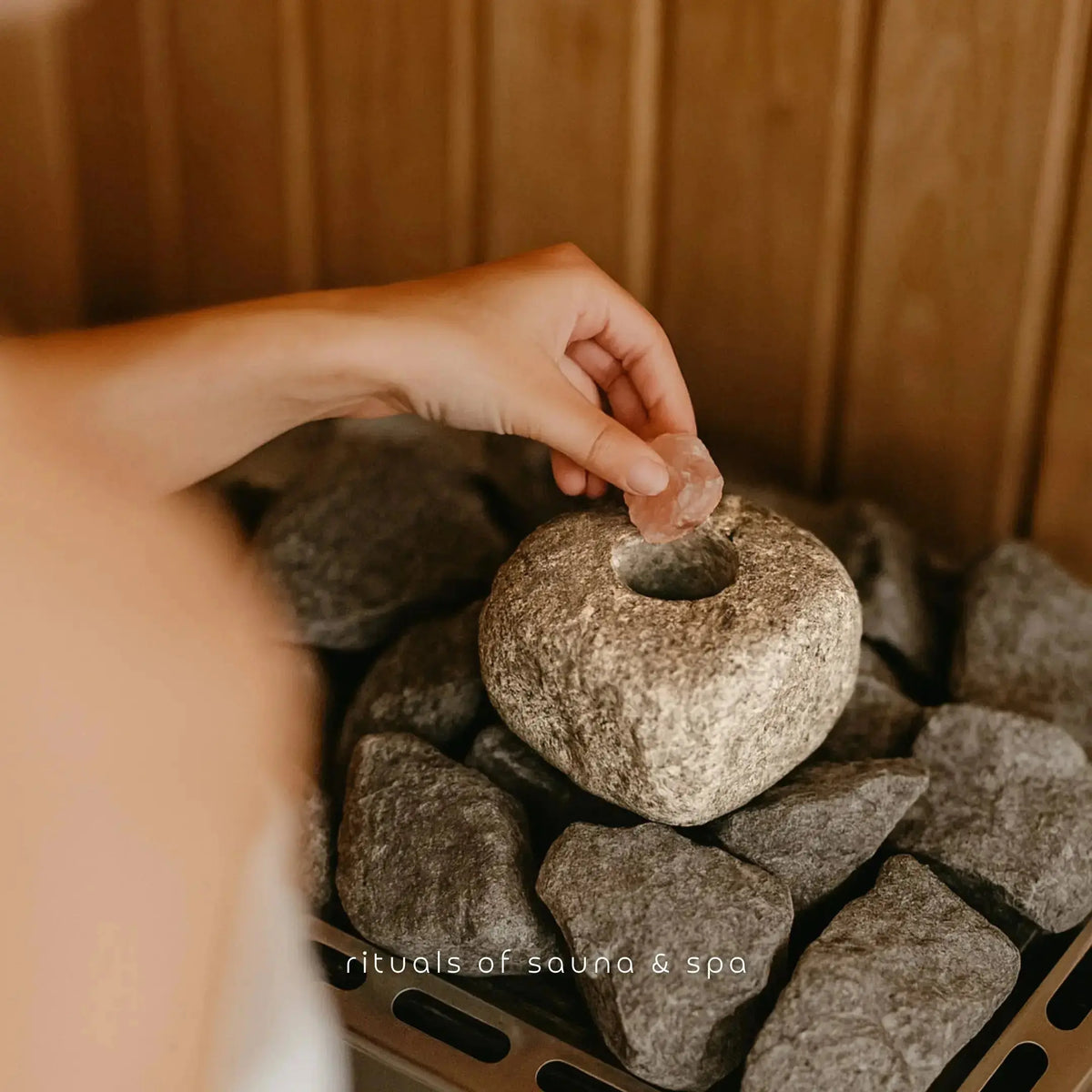Sole-Set Saunaset 1kg Salzkristalle + Spezial-Saunastein Dampfstein - Wellow Sauna