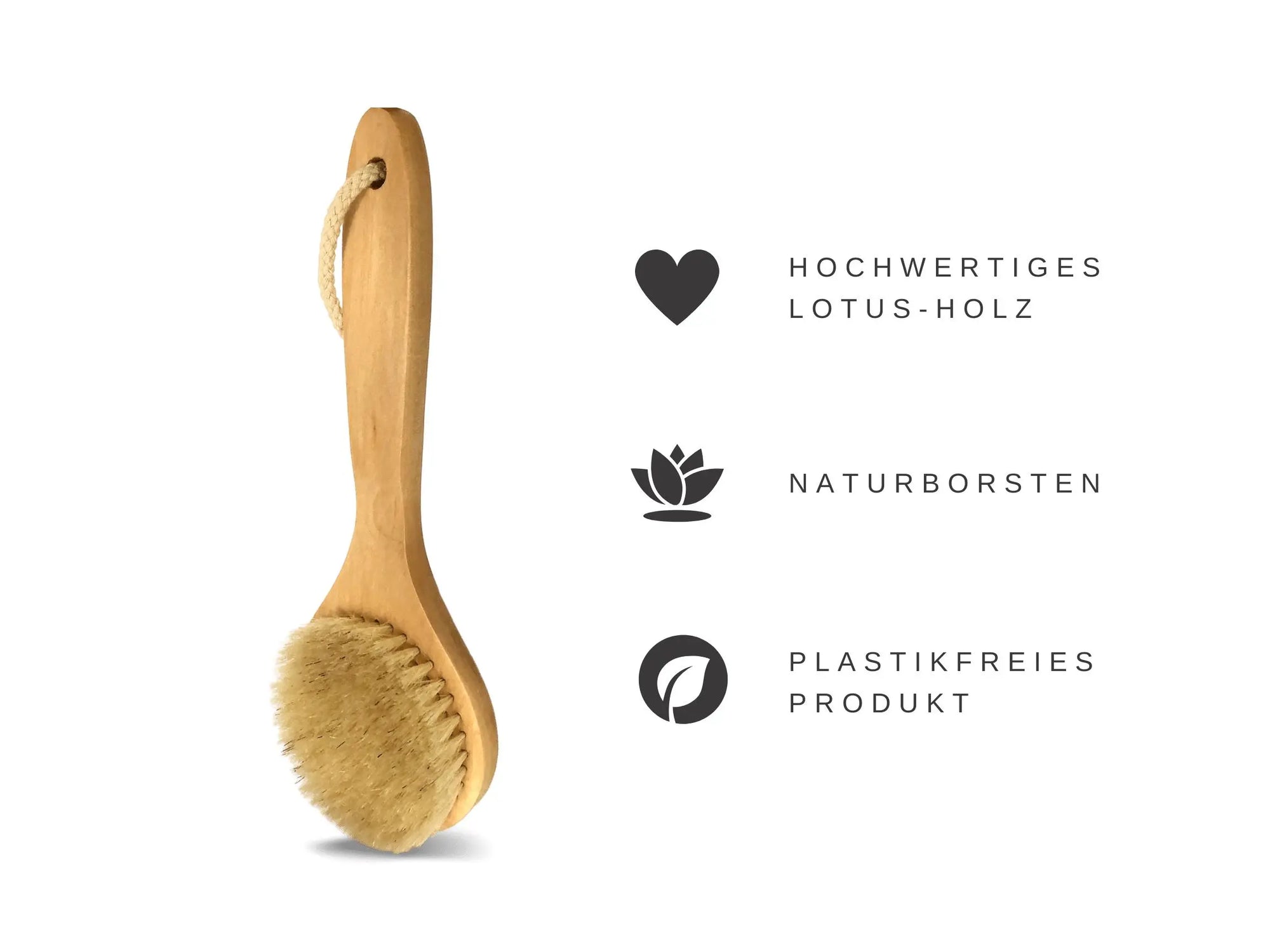 Kurze Saunabürste mit Naturborsten - Wellow Sauna