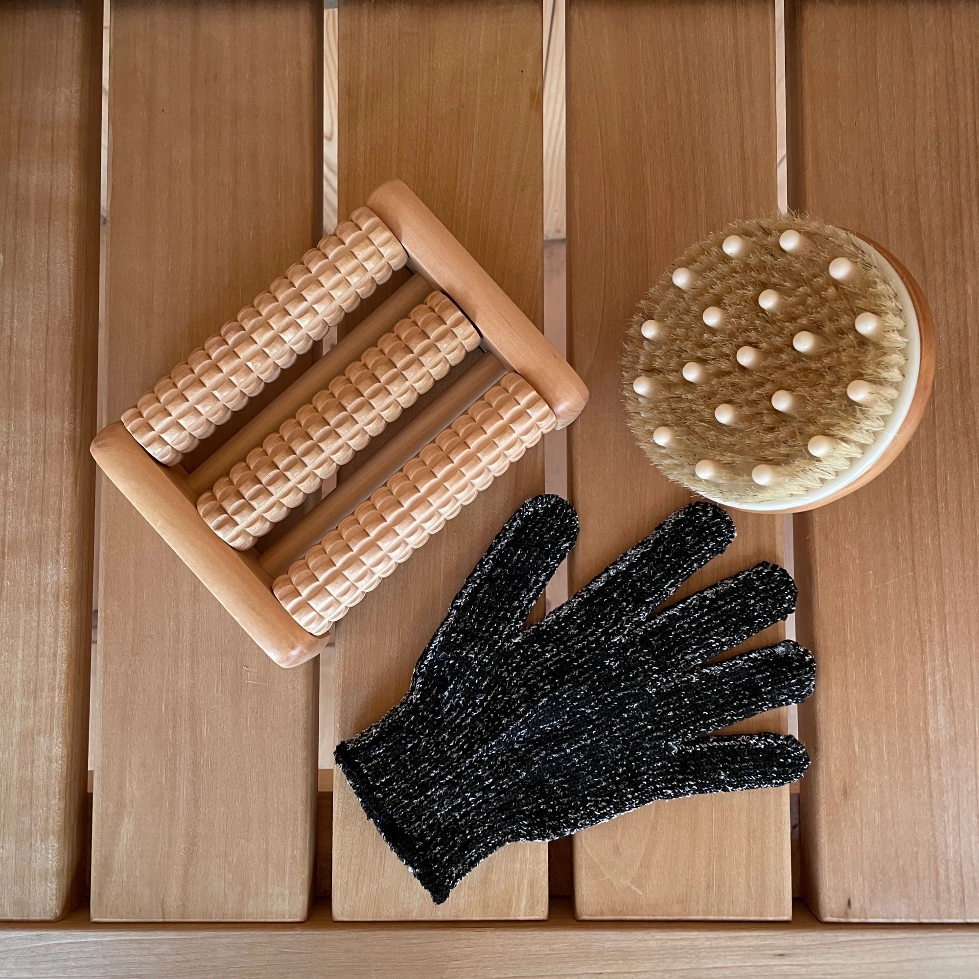 Peelinghandschuh aus Bambus-Holzkohlefasern - Wellow Sauna
