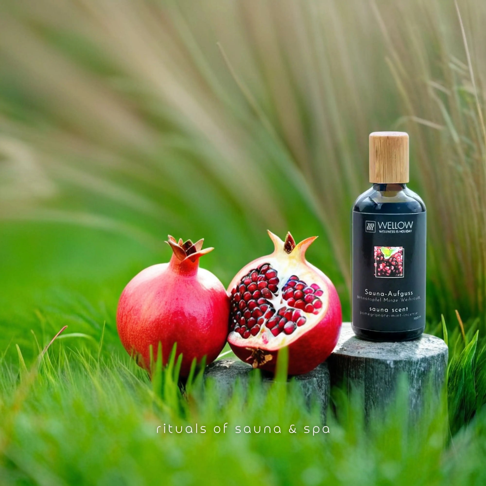 Sauna-Aufguss Granatapfel-Minze-Weihrauch 100ml - Wellow Sauna