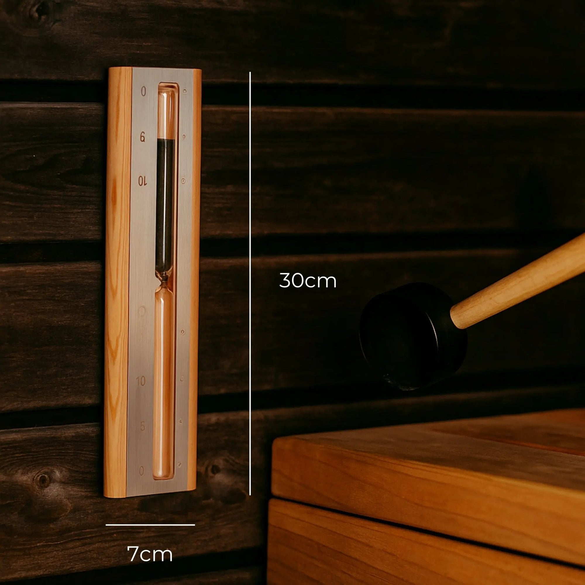 Sauna-Sanduhr Zedernholz schwarzer Sand 15min - Wellow Sauna