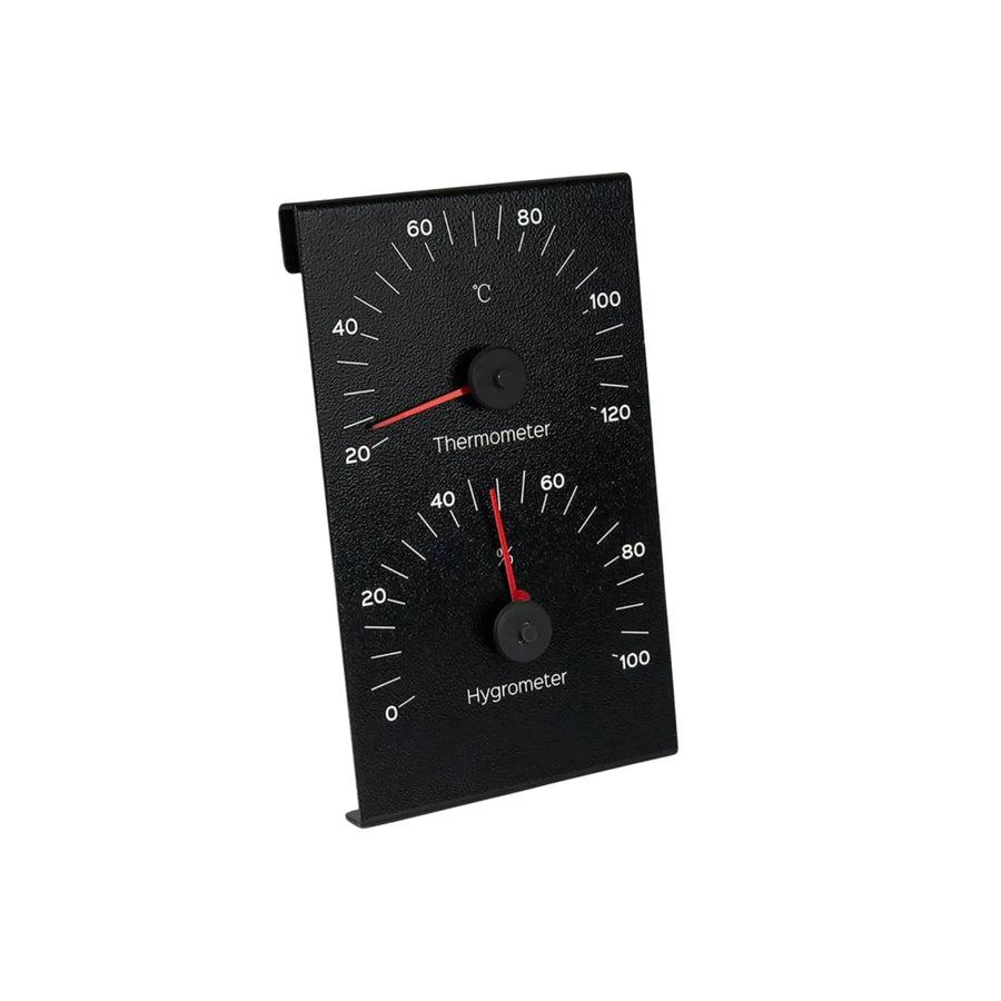 Sauna-Thermo-Hygrometer aus schwarzem Aluminium - Wellow Sauna