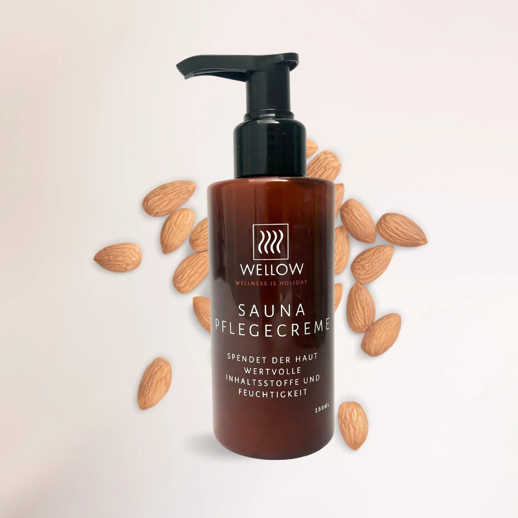 Set Saunapflegecreme Mandelmilch + Aprikosenpeeling - Wellow Sauna