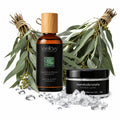 Banja Set Eukalyptus Frischekraft mit Eukalyptusquasten, Eukalyptus-Aufguss & Mentholkristallen
